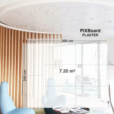 Pixlum LED Sternenhimmel an der Decke eines Wartezimmers montiert mit dem Bausatz PixBOARD PLASTER 240 cm x 300 cm