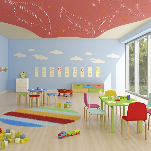LED Sternenhimmel - Kindergarten, Kita, Kindertagesstätte, Hort - Wand- Deckenmontage Pixlum Plaster